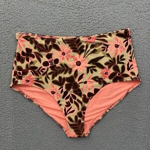 NWT Aerie High Waisted Full Coverage Bikini Bottom Swim Floral Women's XL